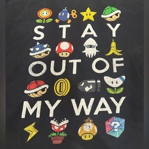 Black Graphic Mario kart Nintendo retro y2k stay out of my way T-Shirt